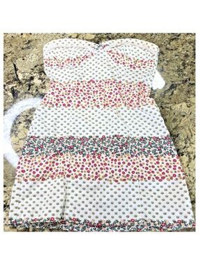 Size M Trf Zara Women’s Short Strapless Floral Dress Light Summer Playful TN